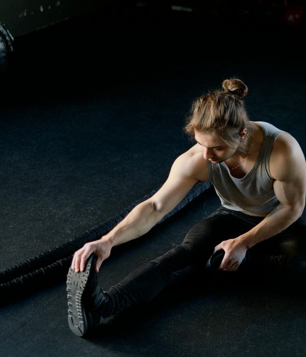 Strong athletic man focused on high intensity training routine